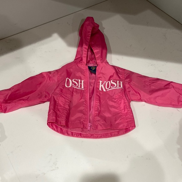 Pink windbreaker / raincoat OshKosh B'Gosh 100% nylon 12 month - Picture 1 of 13
